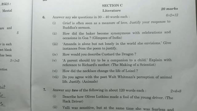 CBSE Class 10 English Question Paper Series BPQRS 2/3/2  Answer Key||