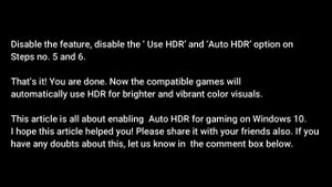 How to Enable Auto HDR for Games in Window 10