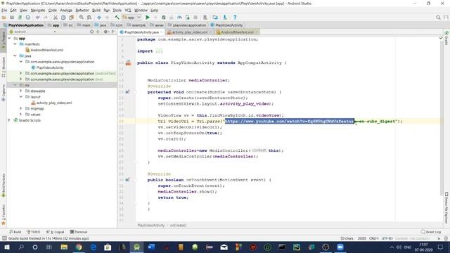 Android code to play video | Mobile App Development | Vishal Gupta