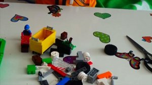 LEGO:Распаковка огромного набора LEGO,мусоровоз ,машинки ,мистер макс,мисс катя..
