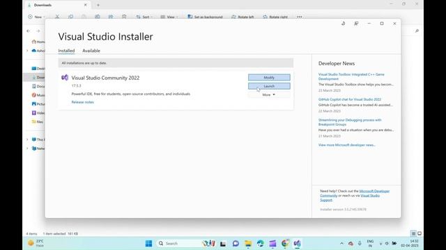 Install Visual Studio Community 2022 on Windows 11 for Free