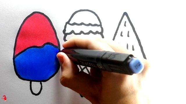 Bolalar uchun muzqaymoq chizish/Drawing ice cream for children/Рисование мороженого для детей смотреть онлайн