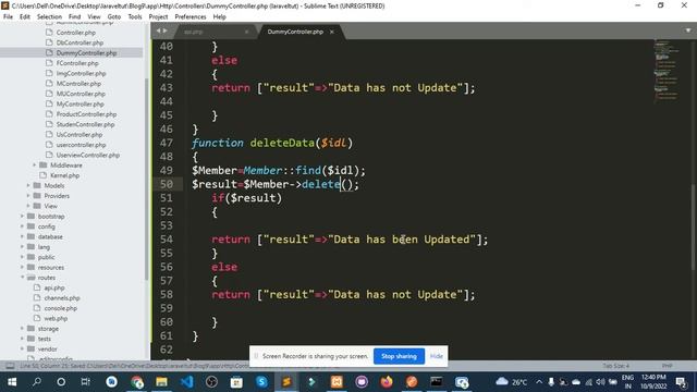 Delete Method API in Laravel 9 | Laravel 9 Tutorials in Hindi