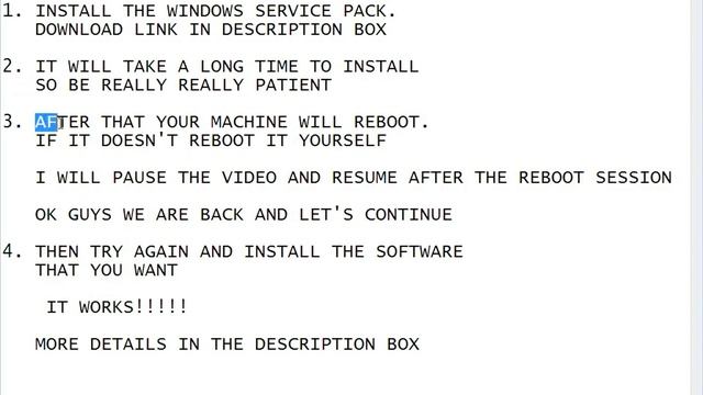 THIS PROGRAM REQUIRES WINDOWS SERVICE PACK 1 OR LATER || PROBLEM FIXED смотреть онлайн