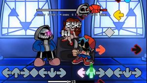 FNF Dusttale mod Anthropophobia song but it's 7 key