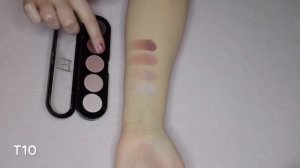 Обзор  теней ATELIER/Свотчи теней Atelier t01, t02,t04,t08,t09,t10,t13,t19,t22,t24