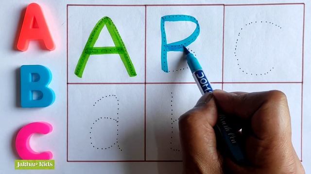 A for Apple B for Ball C for Cat D for Dog | How to Write ABCD with Colors | Small ABCD | Kids clas