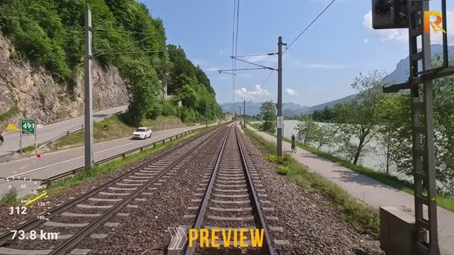 Инсбрук - Мюнхен München Hbf (Австрия - Германия) вид машиниста поезда в формате 4K [2160p60] UHD