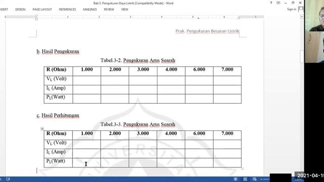 Kuliah Prak. Pengukuran Besaran Listrik kelas Pagi A-2021-04-15 смотреть онлайн