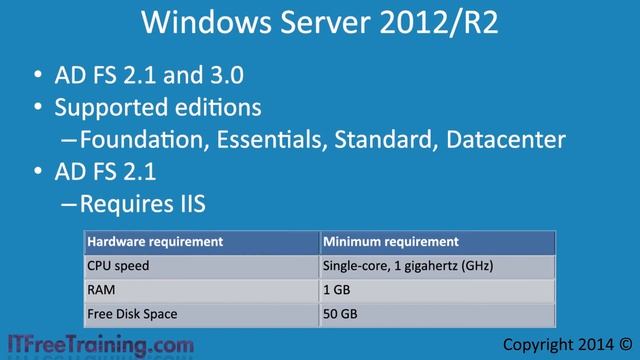 AD FS Minimum Requirements and Prerequisites смотреть онлайн