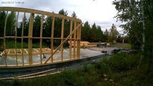 Строительство каркасного дома Барнхаус, 1 день