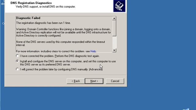 Create Windows Server 2003 domain