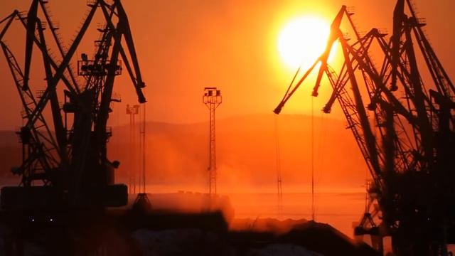 Работа портальных кранов