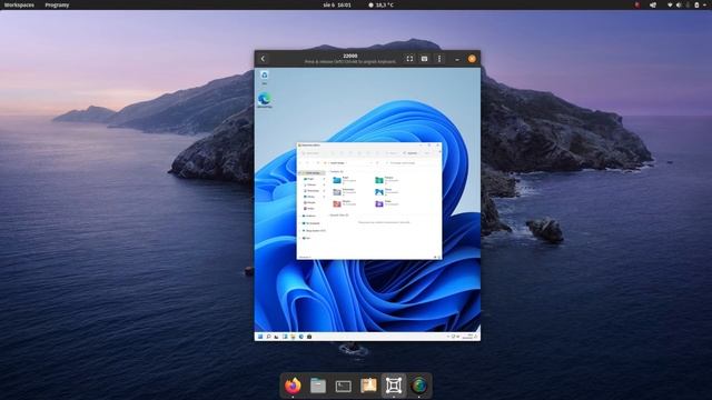 Windows 11 Beta in Gnome Boxes смотреть онлайн