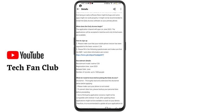 New realme UI 4.0 android 13 update June 2023 for Realme 8 4G, Realme C35, Realme Narzo 50a Prime