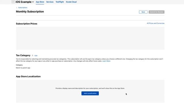 AppStore Connect In-App Purchase Setup - In-App Subscriptions With Glassfy