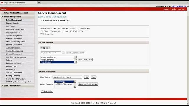 Configuring an Avaya System Platform to Sync with a NTP Server смотреть онлайн