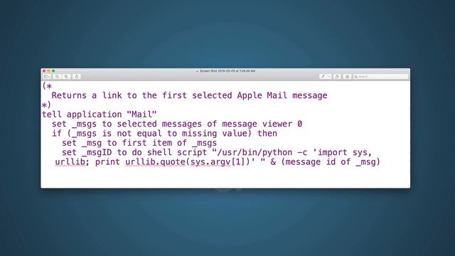 Apple Mail Link Via AppleScript
