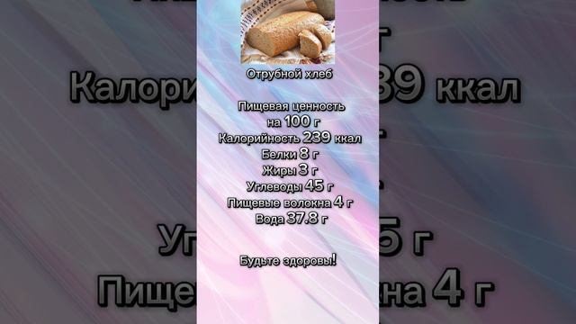 Отрубной хлеб КБЖУ