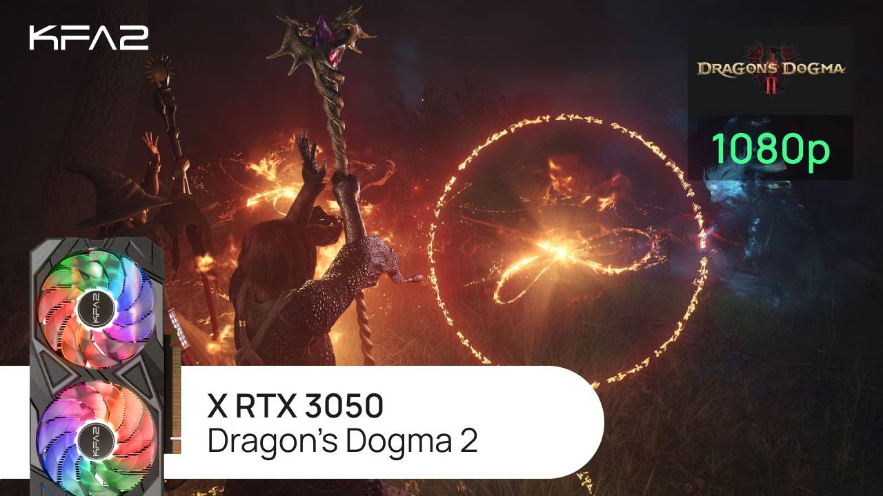 KFA2 X GeForce RTX 3050 Black | Dragon's Dogma 2 | 1080p (Full HD) разрешение