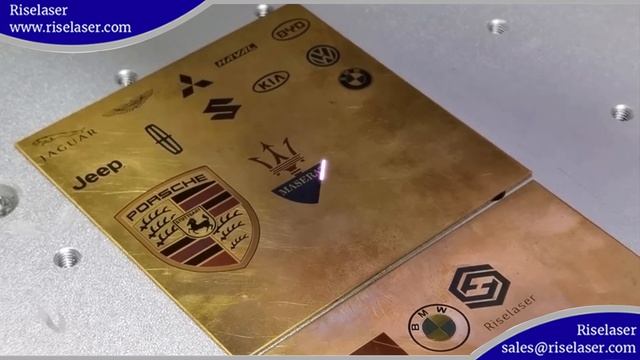Mopa laser marks the colored Maserati logo on brass смотреть онлайн
