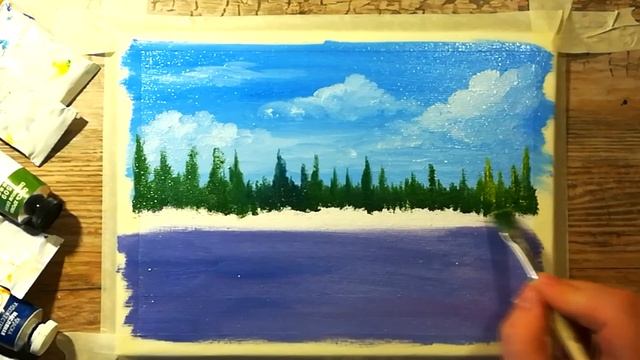 ПРОВАНС | Как нарисовать лавандовое поле маслом, гуашью How to draw lavender field