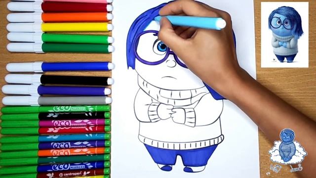 Печаль грусть раскраска из мультфильма "Головоломка" |Наизнанку|Пиксар  #печаль #грусть #головоломк