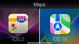 Icon comparison between iOS 2 and iOS 16