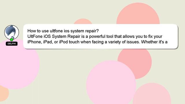 How To Use Ultfone Ios System Repair?