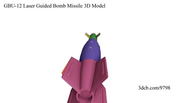 GBU-12 Laser Guided Bomb Missile 3D Model смотреть онлайн
