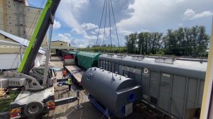 Разгрузка парового котла массой 16 тонн