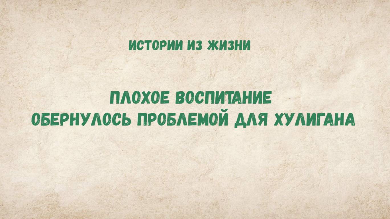 Плохое воспитание обернулось проблемой для хулигана