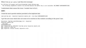 The following signatures couldn't be verified because the public key is not available: NO_PUBKEY