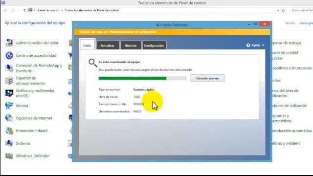 PANEL DE CONTROL/ FIREWALL/WINDOWS DEFENDER/SONIDO/BORRAR HISTORIAL смотреть онлайн