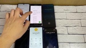 Call Hold 6 Phones Mobile Madness Android vs IOS vs MIUI Samsung A5 A50 vs IPhone 11 vs Xiaomi Redm