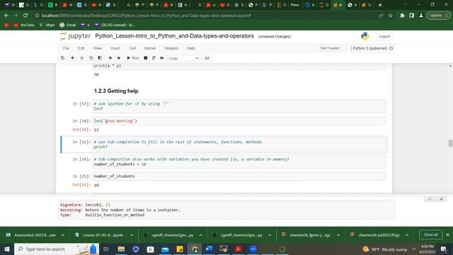 Introduction to Python and Data types and operators Part 1
