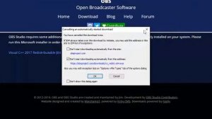 your system is missing runtime components that obs studio require would you like to download them