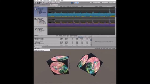 Unity + OpenCV3.0 + OpenCL Performance Test