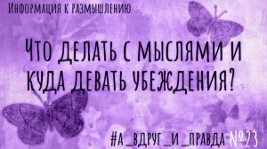 Что делать с мыслями и куда девать убеждения