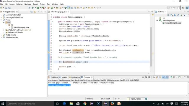 Selenium WebDriver - Handling pop up using WindowHandles - part 2