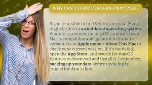 Why can't i find Ventura on my Mac?