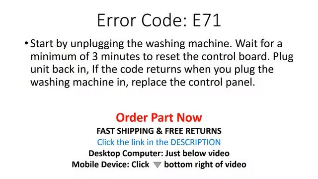 E71 Error Code SOLVED!!! GE Front Load Washer Washing Machine E7I смотреть онлайн