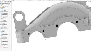 Разработка чертежа по модели Крышка редуктора