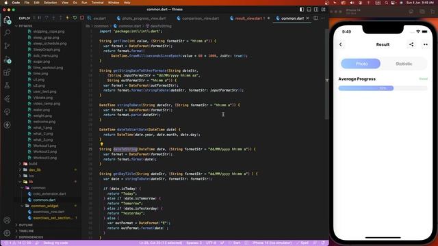 #23 Fitness Workout App UI in Flutter | Progress Comparison & Result | UI/UX Design