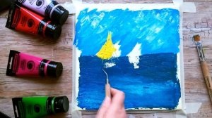Как нарисовать ПАРУСНИКИ или ЛОДКИ в море акрилом, гуашью|Урок рисования| Простое рисование красками