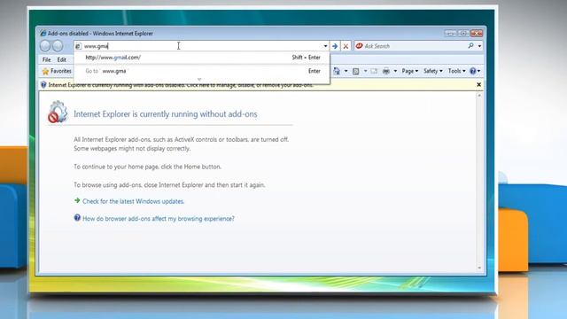 Internet Explorer® 8: How to  fix the inability to access Vista websites by running in No Add-ons? смотреть онлайн