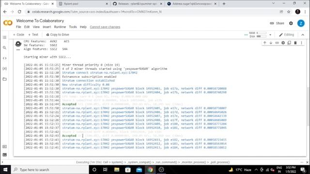 how to sugar chain mining on Google Colab | God miner