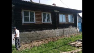 обложили кирпичем деревянный дом
