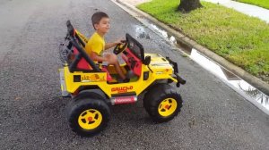 Катаемся на детском Електромобиле ДЖИП для детей! FOR KIDS!! Riding Electric JEEP CAR! FUN!!