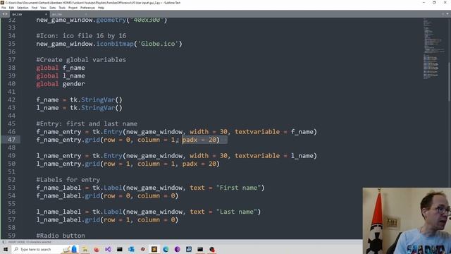 User Input in Tkinter